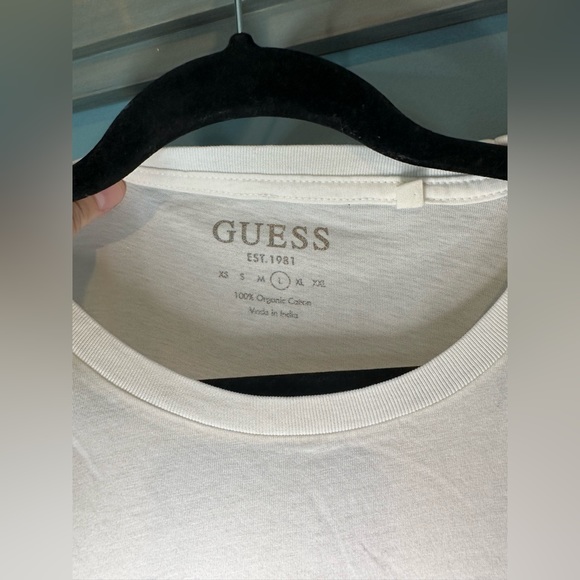 GUESS Originals Pride Rainbow Tie-Dye Short Sleeve T-Shirt in White - Picture 6 of 6